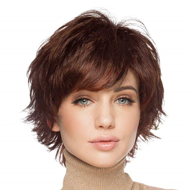 Short Silver (gray) Wigs for Women-Synthetic