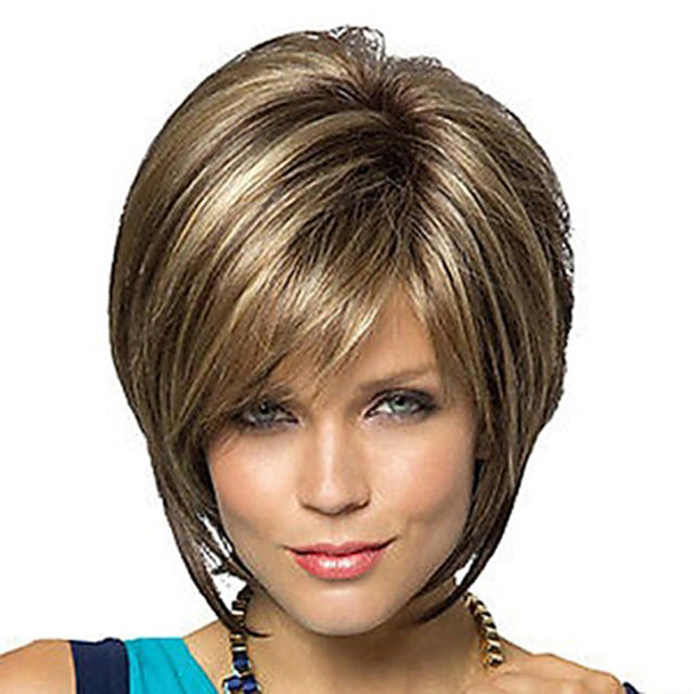 Short Silver (gray) Wigs for Women-Synthetic