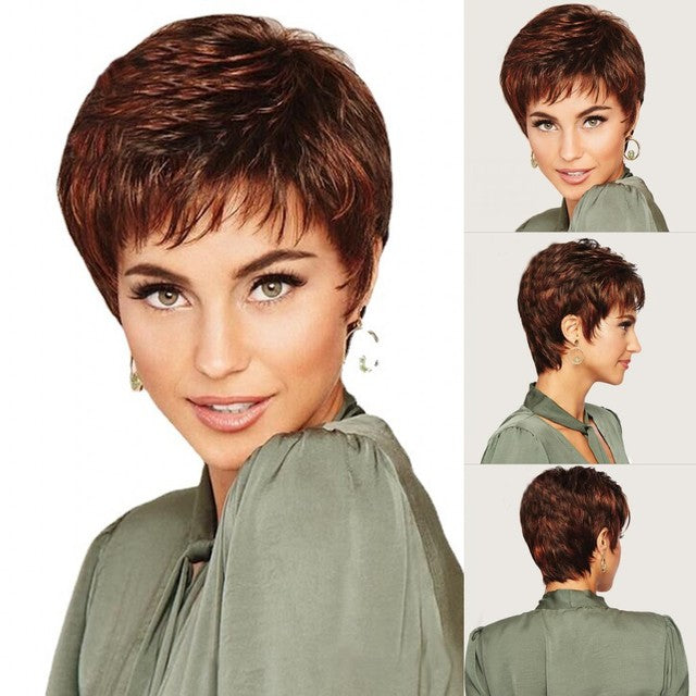 Short Silver (gray) Wigs for Women-Synthetic