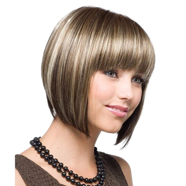Short Silver (gray) Wigs for Women-Synthetic