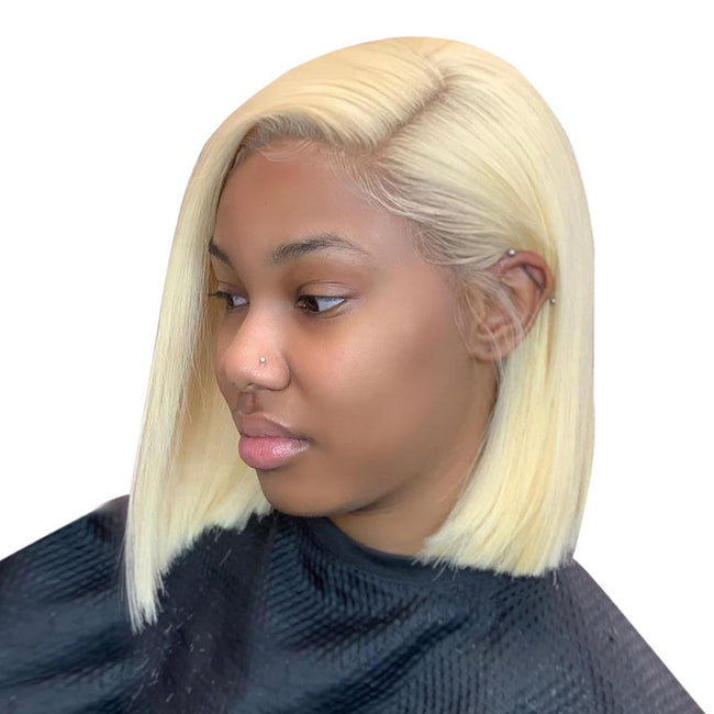 Blonde HD Straight Lace Frontal/Closure Bob Wig With Baby Hair