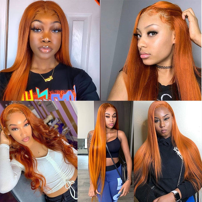 Ginger Spice 100% Brazilian Long Lace Wig (20"- 28 inches)