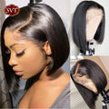 Short Bob Lace Straight Human Hair Wig with Pre-Plucked Baby Hair