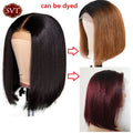 Short Bob Lace Straight Human Hair Wig with Pre-Plucked Baby Hair