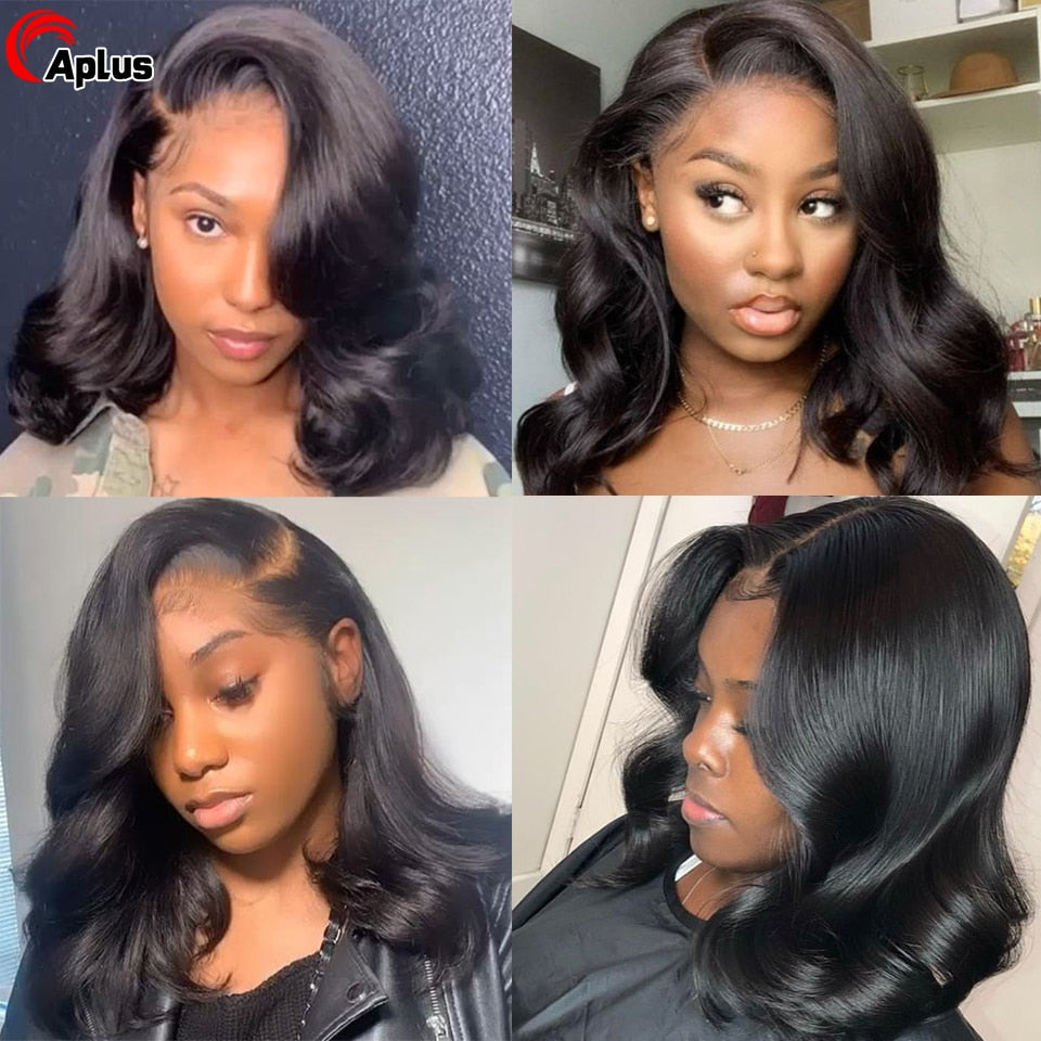 Brazilian Body Wave Bob cut Lace Front Wig, Pre-plucked With Baby Hair ...