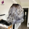 "Stella" Dark Roots/Grey Lace Front Human Hair Wig