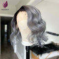 "Stella" Dark Roots/Grey Lace Front Human Hair Wig