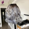 "Stella" Dark Roots/Grey Lace Front Human Hair Wig