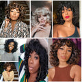"Helen" Curly Wigs with Bangs