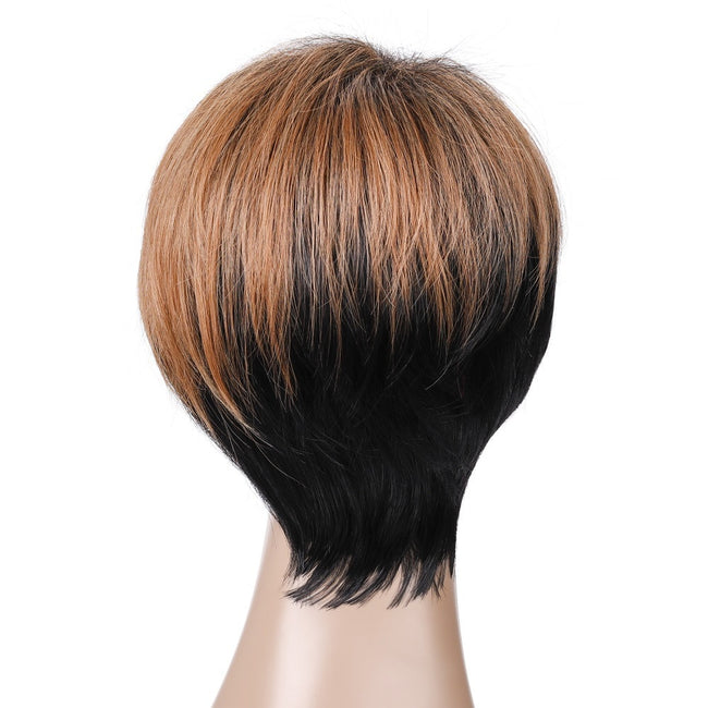 "Hailey" Short Tapered Neck Highlighted Wig