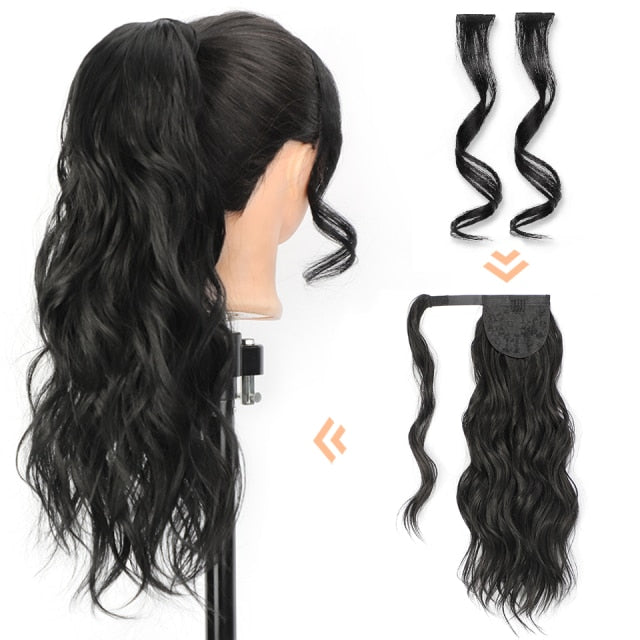 Wavy Long Ponytail 22 inches (Multiple Colors)