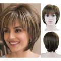 Short Silver (gray) Wigs for Women-Synthetic